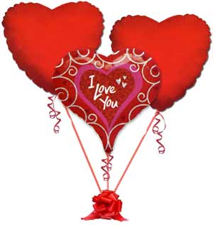 3 adet kalp u�an balon